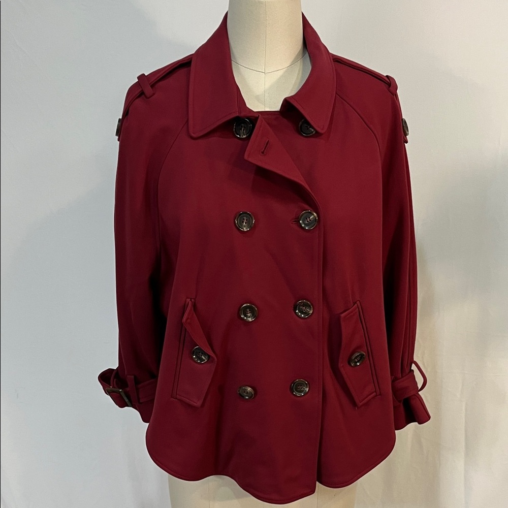 Cartonnier Double-Breasted Red Pea Coat